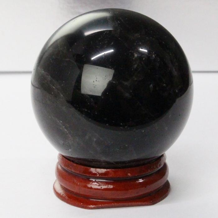 【厳選一点物 47mm】 モリオン 丸玉 【おすすめの逸品】 大玉 球体 水晶玉 原石  Morion 黒水晶 魔除け 邪気払い 浄化 天然石