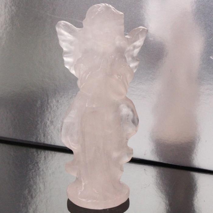 高品質【天然石】ローズクォーツ 天使 エンジェル 置物 彫物❣️ ローズクォーツ 彫刻 天使 【安心の一点物】 原石 クラスター 置物