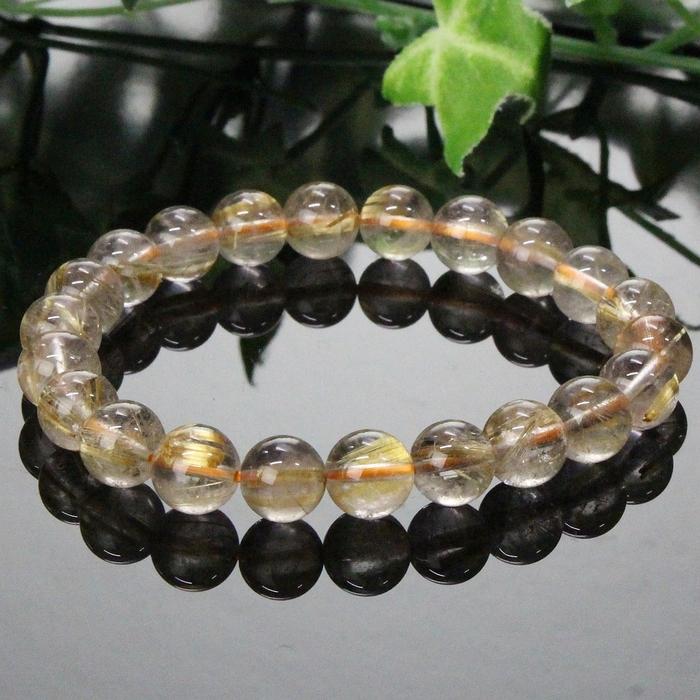 ルチルクォーツ ブレスレット 【厳選 一点物】 Bracelet ブレスレット ルチルクォーツブレスレット メンズ レディース 人気 おすすめ 天然 一点物の画像