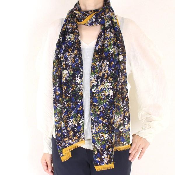 コテラック acoteアコテ　ネイビー花柄ストール | Cotelac