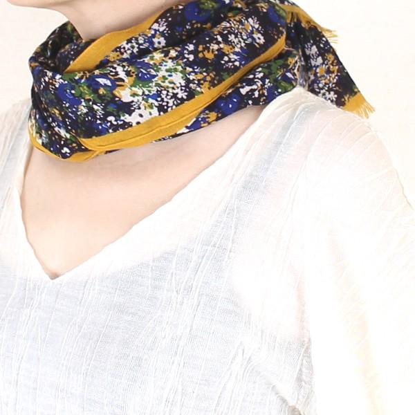 コテラック acoteアコテ　ネイビー花柄ストール | Cotelac | 01