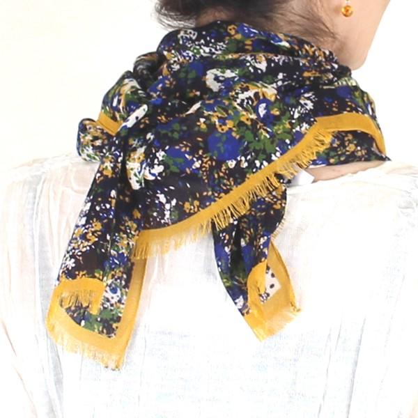 コテラック acoteアコテ　ネイビー花柄ストール | Cotelac | 02