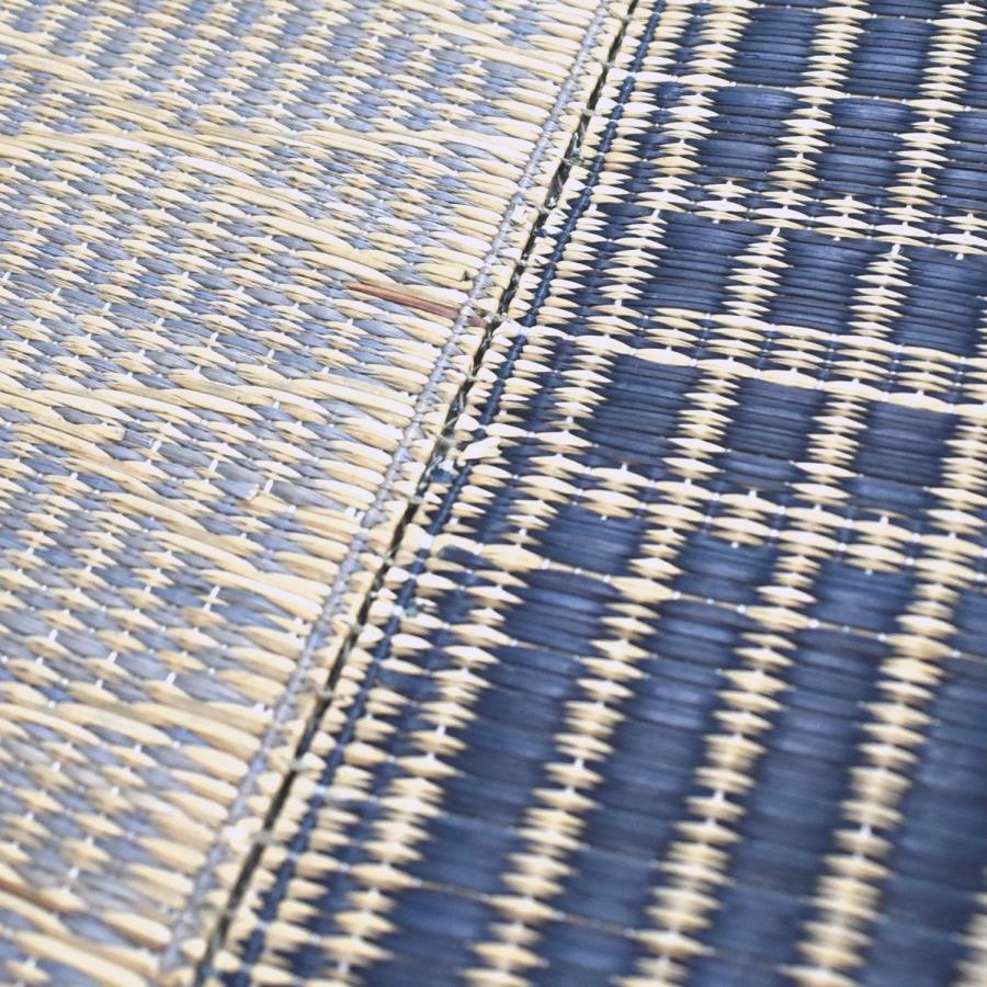 い草ラグ 2畳 180×180cm （和歌） シンプル ネイビー 市松柄 不織布裏貼り カーペット 夏用 夏ラグ ラグ ラグマット｜lulube｜04