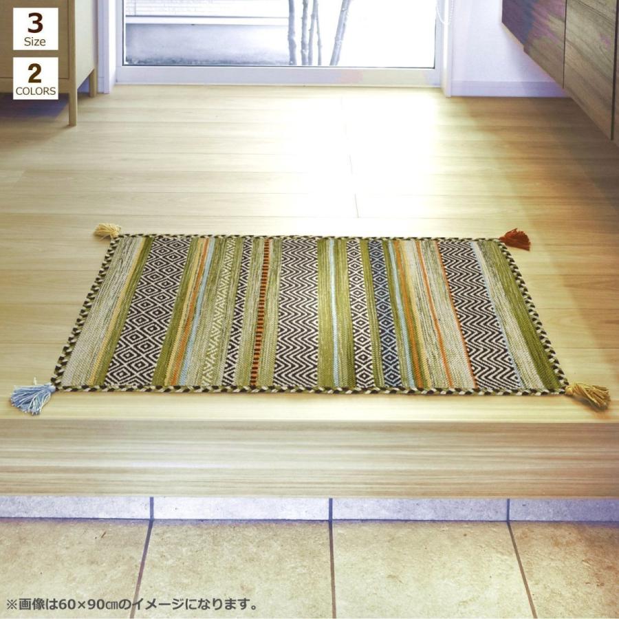 玄関マット 屋内 70 1cm ボンベイgn 大きめ 洗える アジアン グリーン インド綿 マット おしゃれ 大判 セール価格 るるべ 通販 Yahoo ショッピング