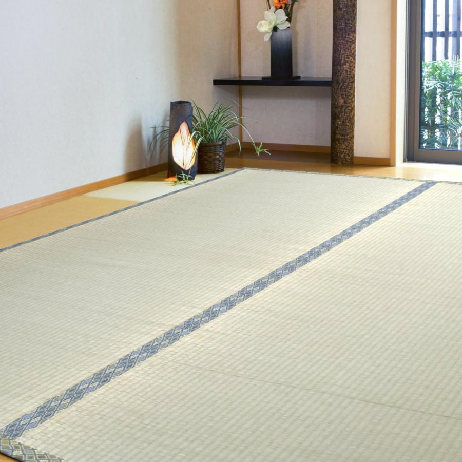 上敷き い草 本間 8畳 （信濃) (382×382cm) ござ 引目織り い草