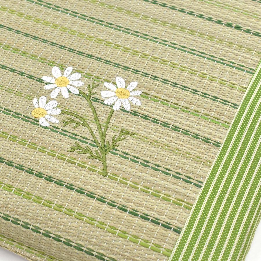 い草 座布団 50×50cm 4枚組 セット クッション ワンポイント 刺繍