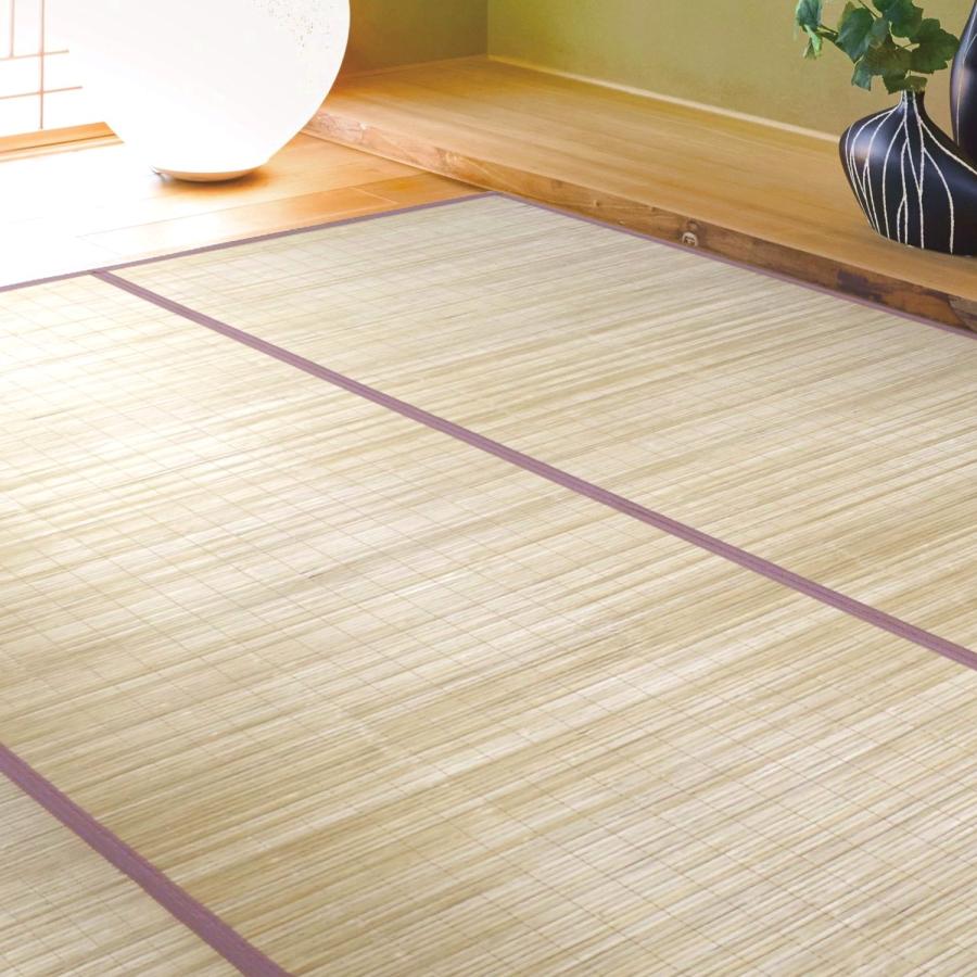 竹カーペット 上敷き ござ 江戸間 6畳 261×352cm（コトン） ラグ 竹敷物 天然素材 夏用 アジアン バンブー 夏用ラグ 夏ラグ ラグマット 竹ラグ おしゃれ_1