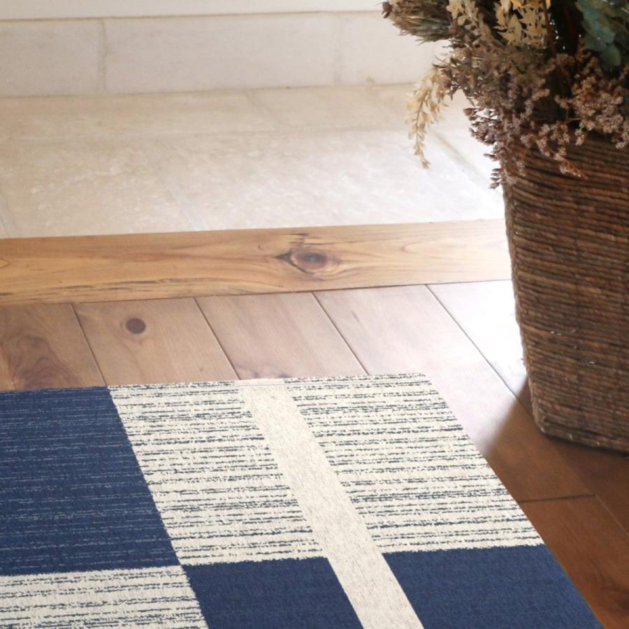 玄関マット 屋内 50×80cm （ジオNV） 洗える スタイリッシュ ネイビー