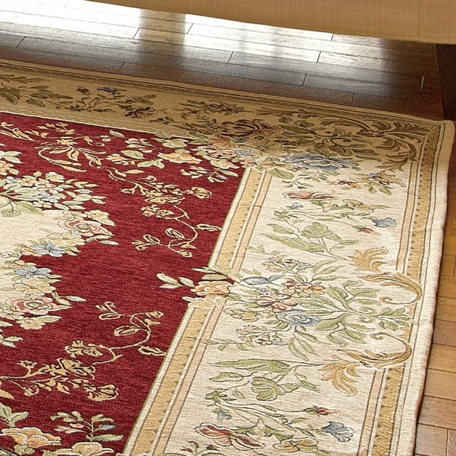 ラグ 大きめ 230×230cm (パレスWI) アンティーク レッド 花柄 ラグ 大きめ 230×230cm (パレスWI) アンティーク レッド 花柄