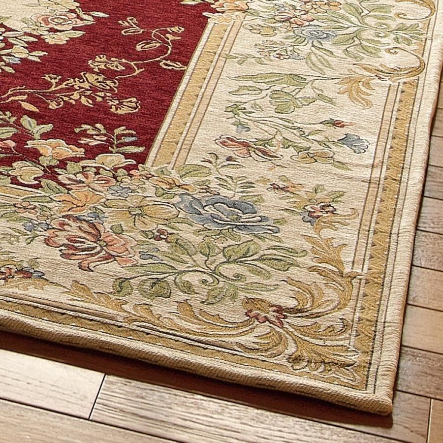 ラグ 大きめ 230×230cm (パレスWI) アンティーク レッド 花柄 ラグ 大きめ 230×230cm (パレスWI) アンティーク レッド 花柄