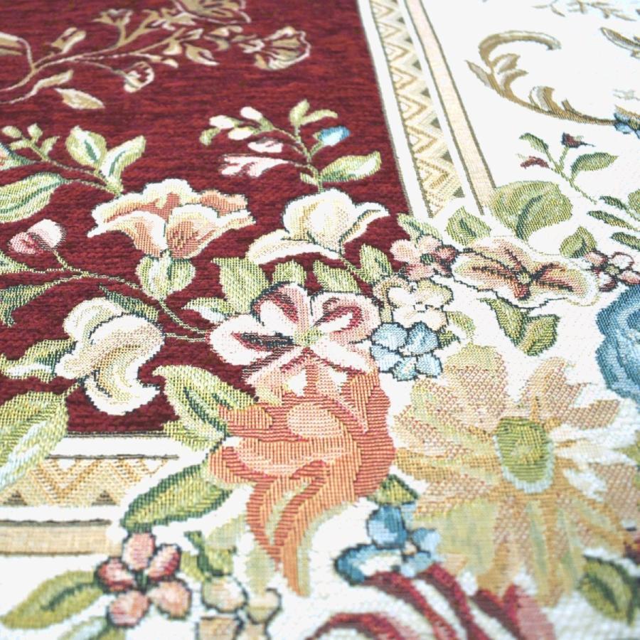ラグ 大きめ 230×230cm (パレスWI) アンティーク レッド 花柄 ラグ 大きめ 230×230cm (パレスWI) アンティーク レッド 花柄
