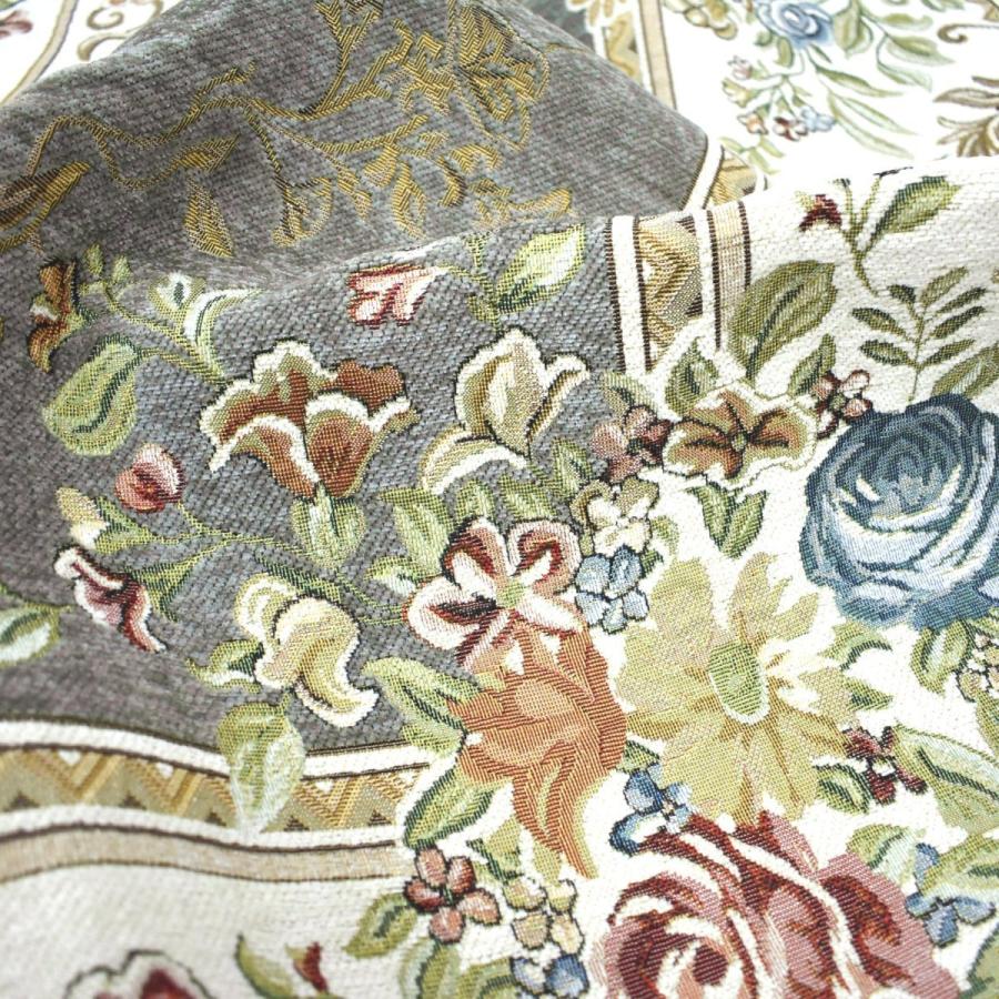 ラグ 大きめ 230×330cm （パレスGN） アンティーク グリーン 花柄