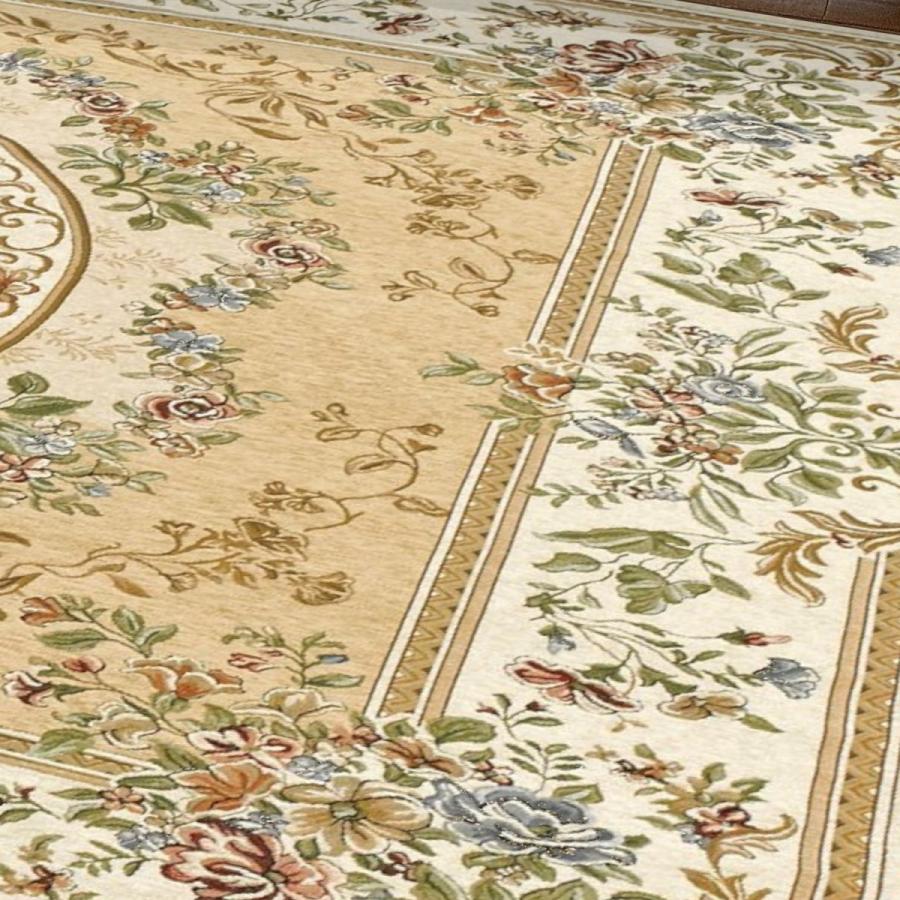 ゴブラン織り ラグ 2畳 200×200cm （パレス）ベージュアンティーク柄 ゴブラン織り ラグ 2畳 200×200cm （パレス）ベージュアンティーク柄