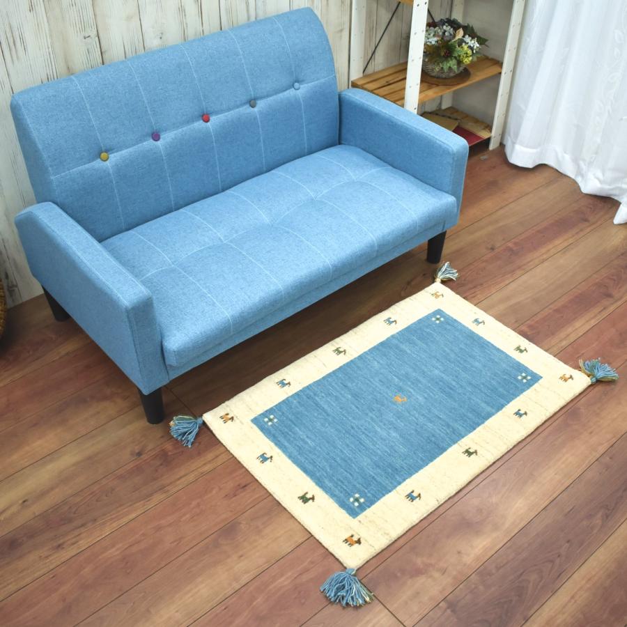 Sale 玄関マット ハンドメイド インドギャッベ 75x45cm ギャベ ギャッベ ラグ 玄関マット マット 45×75 ウール 絨毯