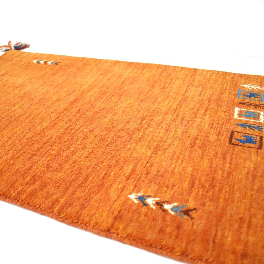 玄関マット 90×150cm (インドギャッベ) 屋内 ウール100％ シンプル