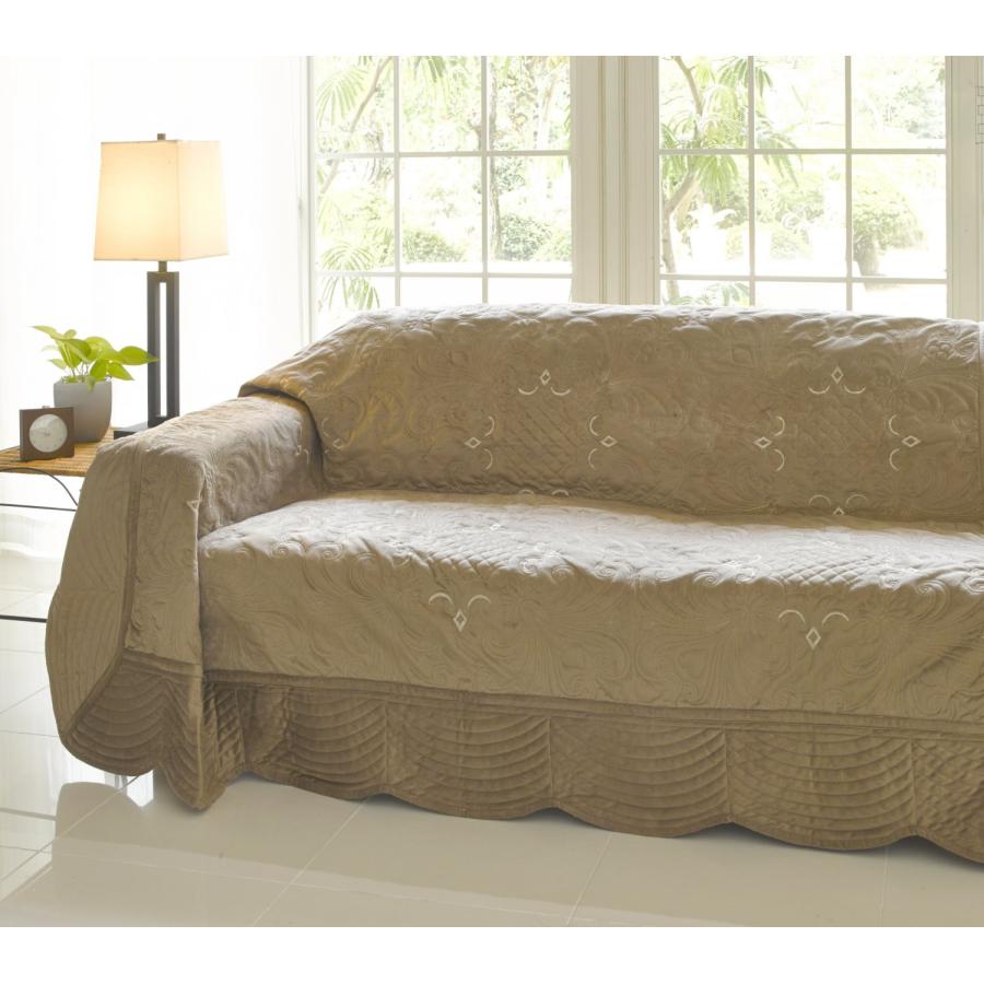 韓国製 厚手 綿 マルチカバー ライトブラウン