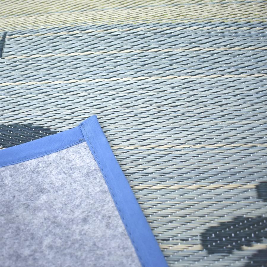 い草ラグ 3畳 176×230cm （cj-30BL） リーフ ブルー 和柄 不織布裏貼り カーペット 夏用 夏ラグ ラグ ラグマット｜lulube｜07