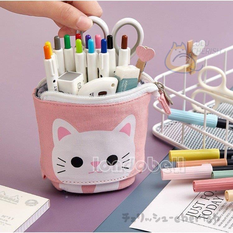 ペンケース 猫 ねこ 筆箱 筆入れ 化粧ポーチ ペンポーチ ペン立て ペンスタンド 文房具 自立 アニマル イラスト 布 かわいい おしゃれ 大容量 男の子 女の子 1 チェリッシュ Cherish 通販 Yahoo ショッピング