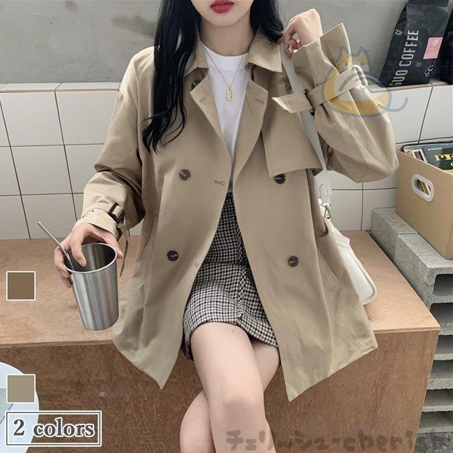 スプリングコート レディース トレンチコート 春 コート トレンチ オフィス アウター 秋 春コート レトロ スタイリッシュ 秋コート 通勤 お洒落 卒業式 17超人気