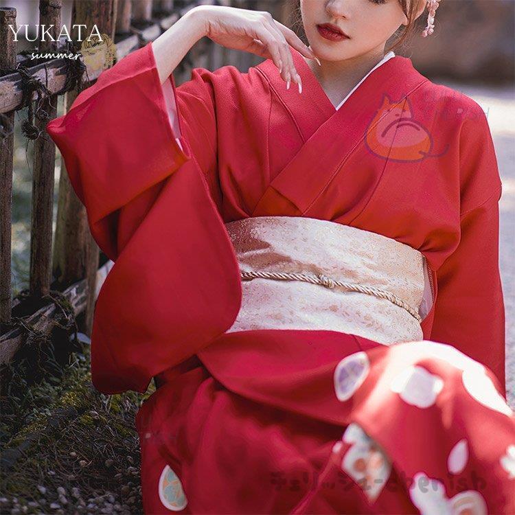 単品 ゆかた 浴衣 女性 レディース レッド 赤 洗える 街着 お出かけ ショッピング 文化祭 夏 可愛い 花見 花 花柄 婦人 レトロ きもの 古典 百合 牡丹 着れる Lj2 チェリッシュ Cherish 通販 Yahoo ショッピング