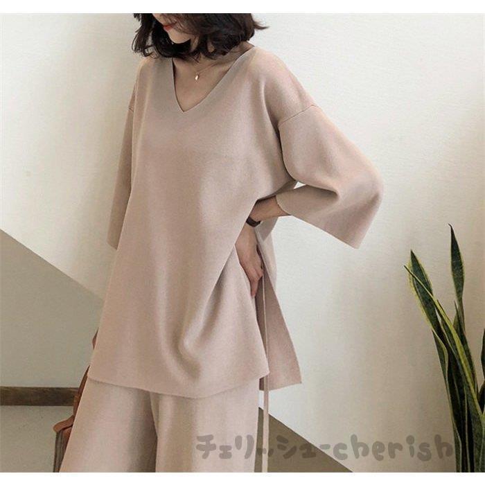 最大44 Offクーポン ニットセットアップ パンツセットアップ ニット レディース 秋 冬 上下セット ニットパンツ ニットセーター ガウチョパンツ ゆったり ワイドパンツ 30代 40代 Simbcity Net