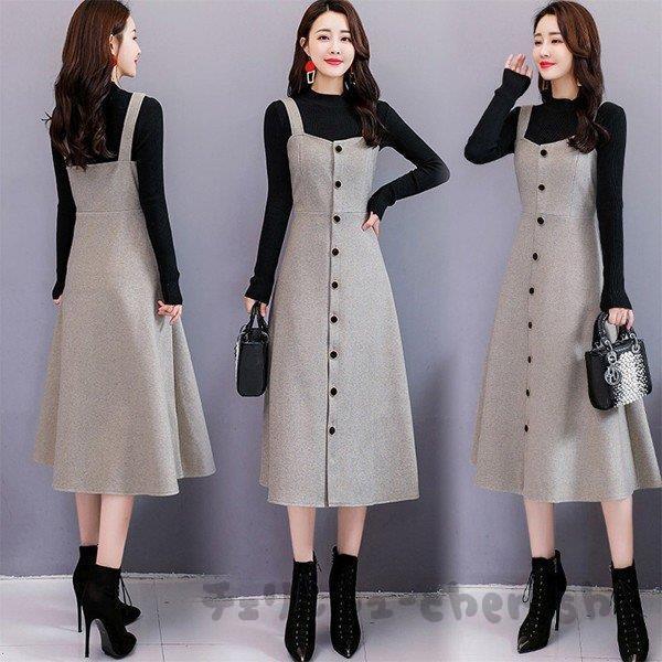 メーカー直送品 セットアップ レディース 2点セット トップス ニット タートルネック カットソー 長袖 秋冬 タンクワンピース ウール混 Aライン フォーマル 上品 着痩せ 40代 公式日本 Www Superavila Com