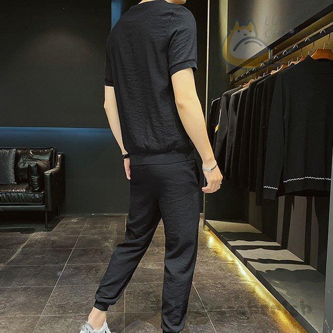 本物保証 カジュアル セットアップ 夏物 夏 ボトムス トップス 大きいサイズ 丸首 半袖 上下セット セットアップ メンズ ルームウェア 2色 メンズファッション ジャージ スウェット上下セット サイズ Xl Www Auschule S Schule Bw De