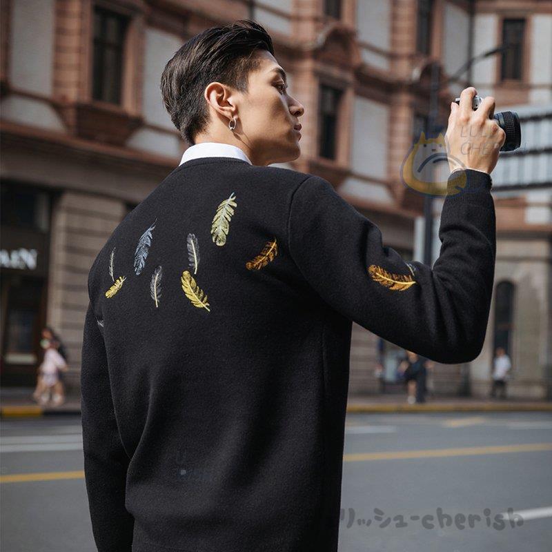 セニットセーター メンズ ニット カジュアル黒 紳士用 長袖 トップス 新作 プルオーバー サマーニット メンズファッション体型カバー 秋冬定番 重ね着 Nz2 チェリッシュ Cherish 通販 Yahoo ショッピング