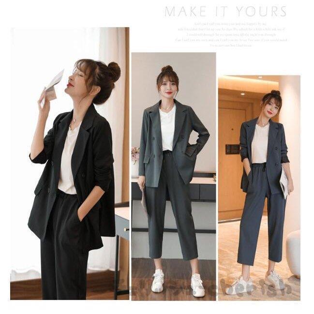 手数料安い セットアップスーツパンツレディース上下セットスーツジャケットワイドパンツお洒落着痩せ通勤olオフィス入学式セレモニー代30代40代秋tz16 送料込 Mobbing Com Mx