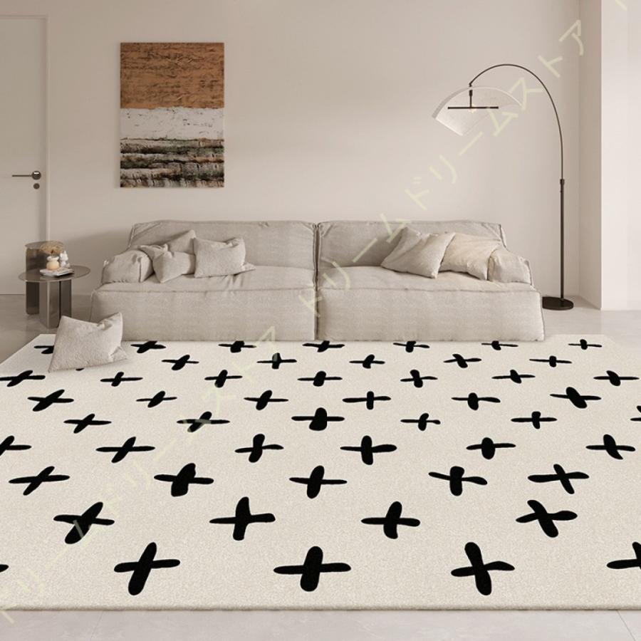 ラグ 洗える ラグマット 幾何柄 厚手 センターラグ 1.5畳 カーペット オールシーズン ベルギー絨毯 じゅうたん 北欧 床暖房対応