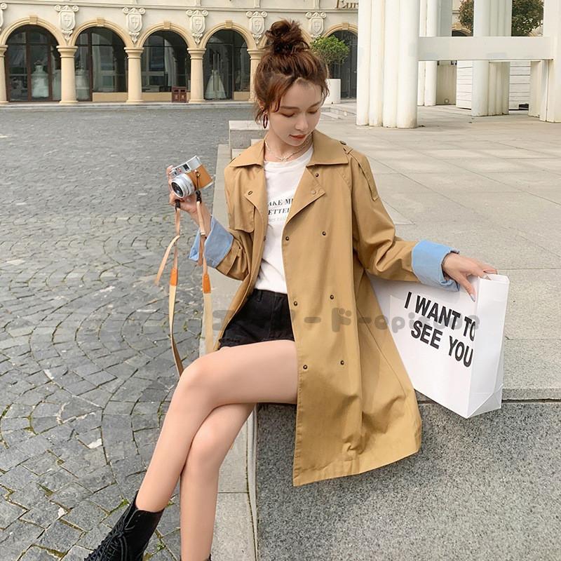スプリングコートトレンチコートレディース秋薄手春トレンチショートコートゆったりアウターカジュアル代30代40代ファッション ハイクオリティ