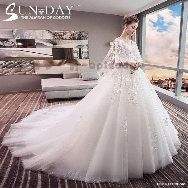 受注可 ウェディングドレス ウェディングドレス白 パーティードレス 可愛いレース 花嫁ロングドレス 結婚式 トレーンライン 二次会 エレガント お呼ばれ 挙式hs5461 サプライズセール Shirleyryan Ca