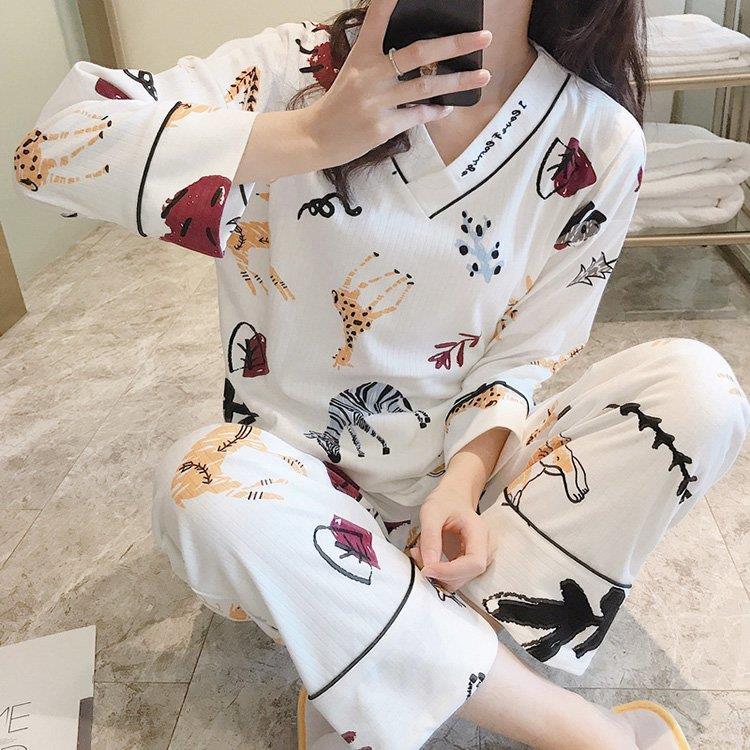 ファッション 最大5000円offクーポン パジャマ レディース 秋冬 長袖パジャマ ロングズボン 綿 ルームウェア上下セット動物柄 Vネックパジャマ 可愛い 部屋着 韓国風 寝巻き 快適 安い Fiaa738ahs Core Compliance Com