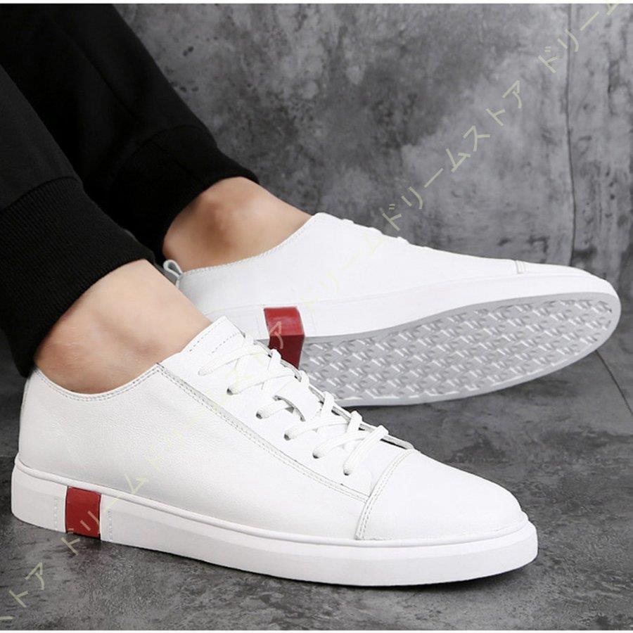 本革 スニーカー メンズ 黒 レザー レースアップ レザースニーカー