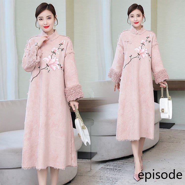 チャイナドレス 写真撮影 コート 仙女 大人用 女の子 衣装 着物 レディース 日常着 裏起毛 チャイナ風 刺繍 厚手 インナー 普段着 冬 漢服 写真撮影 衣装 唐服 仙女 エピソード Episode 可愛い 中華服 Huawuyu 0608 Xhf24