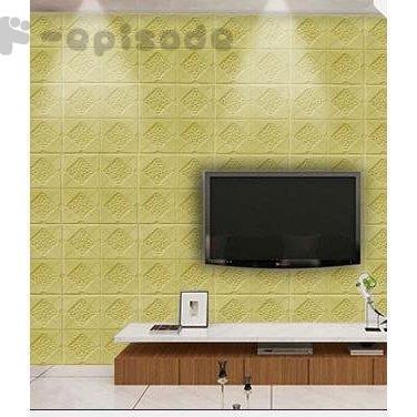 壁紙シートレンガ 3d 立体 クッションシール 自己粘着 防水 防音 断熱 汚れ隠し はがせる おしゃれ 便利 70 70cm 10枚セット 壁紙 柄 柄2