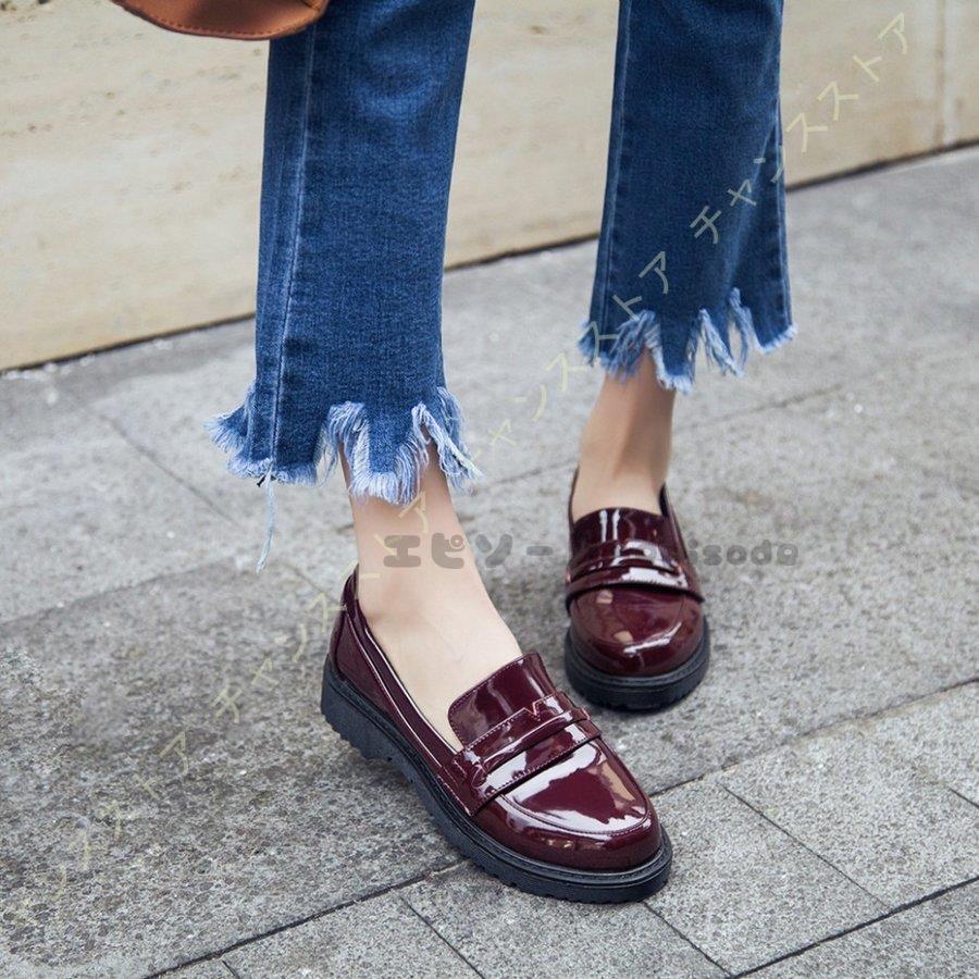 ローファー レディース 靴 パンプス おじ靴 ローヒール 歩きやすい クッション エナメル調 ヒール 痛くない 脱げない 幅広 長時間 立ち仕事 疲れない Nydx2 Zbl エピソード Episode 通販 Yahoo ショッピング