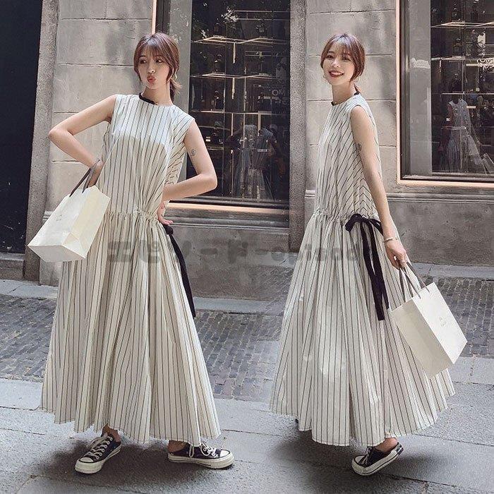 ワンピース レディース お買い得 40代 マキシワンピース 夏 リネンワンピース ストライプ柄綿麻aラインスカート きれいめ オシャレ韓国風 通勤 着痩せ 上品 ゆったり