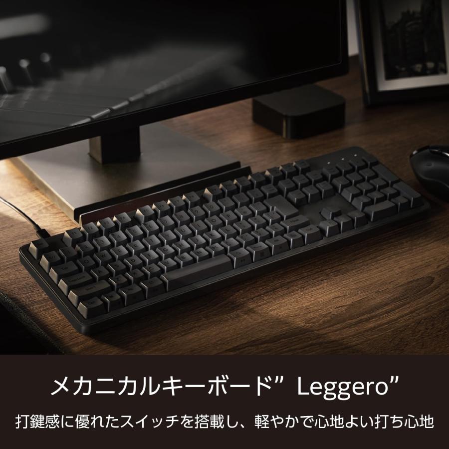 エレコム メカニカルキーボード Leggero 静音 有線 フルサイズ Nキー