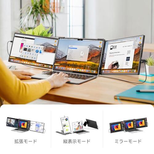 デュアルモニター 1200P Dopesplay 360°回転 14~17.3インチ 2画面 拡張 