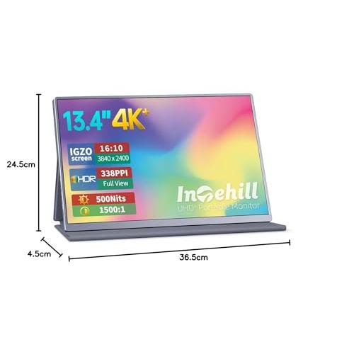Intehill モバイルモニター 4k 13.4 インチ IGZOスクリーン 黄金比16
