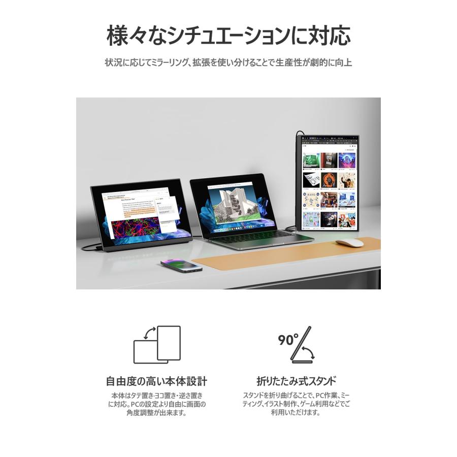 EHOMEWEI モバイルモニター WQXGA 16インチ 2.5K 2560x1600【Windows