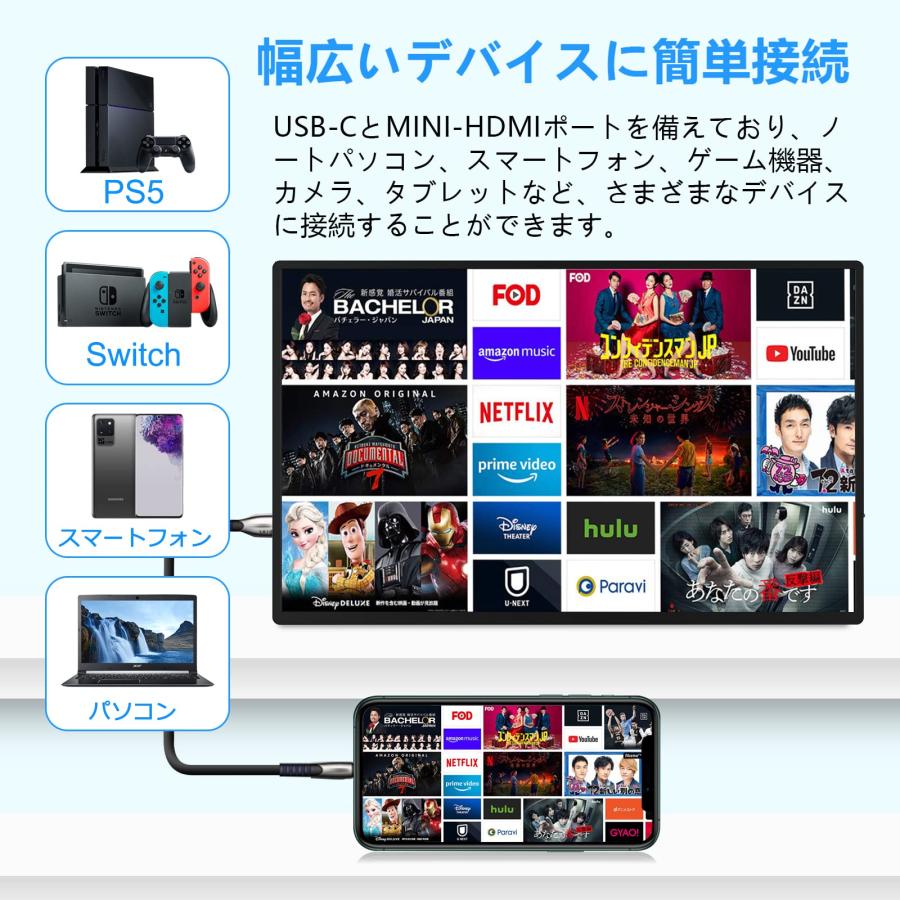 Acouto 18.5インチ XC18 モバイルモニター ポータブルモニター Acouto XC18 モバイルモニター 18.5インチ 疲れ目軽減/青色光源を低減