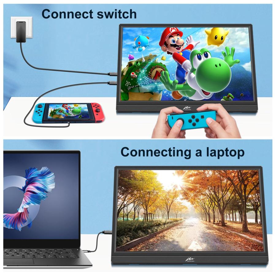 モバイルモニター 16インチ Kenowa 1920x1200 IPSパネル 178°全視野