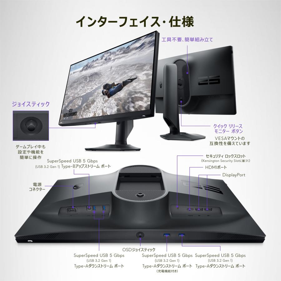 Dell AW2524HF 24.5インチ Alienware ゲーミングモニター(無輝点3年