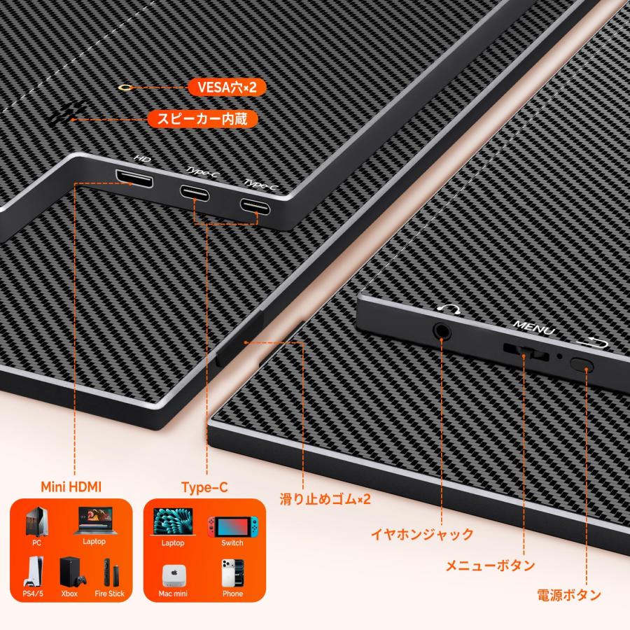 cocopar モバイルモニター 15.6インチ1920x1080FHD 自立型 非光沢