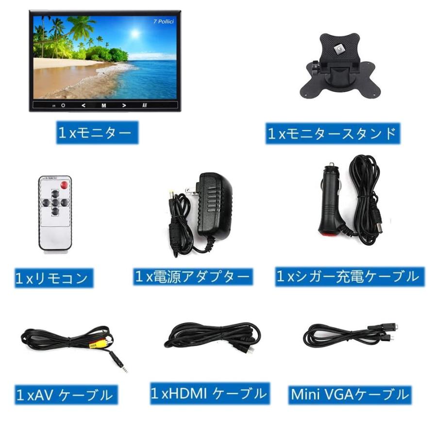 7インチ モニター HDMI 液晶小型ディスプレイ(1024×600) HD内蔵