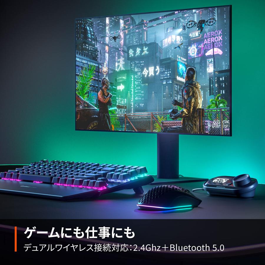 SteelSeries ゲーミングマウス 無線 Aerox 3 Wireless Onyx 2022 超軽量 TRUEMOV