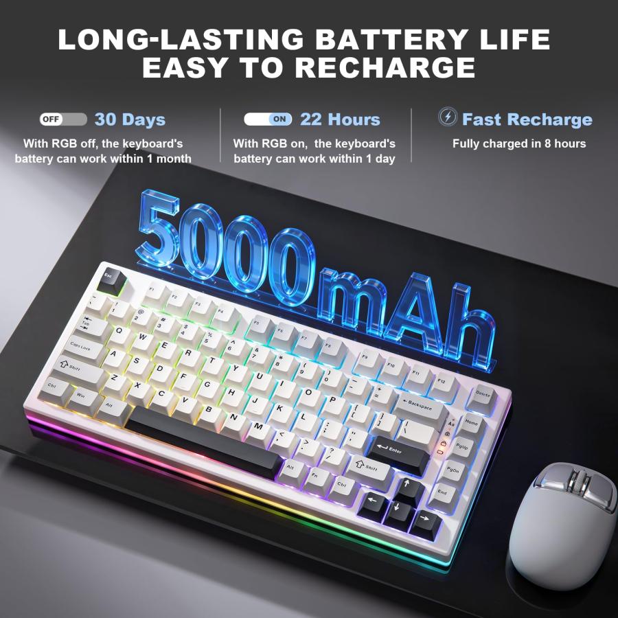 YUNZII YZ75 75% ホットスワップ対応ワイヤレスゲーミングキーボード