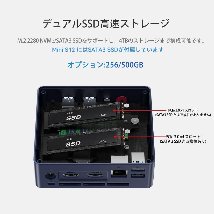 Beelink 第12世代Intel Alder Lake-N95プロセッサー（最大3.40GHz） Wi-11 ミニ_5